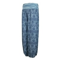 Pgeraug pantalone za žene tiskane bWidth labave pantalone hlače Dukseve Žene Plave 5xl
