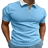 Niveer Muške Slim Fit kratki rukav Ljetni vrhovi Men Casual T majice Zipper Trčanje Zip Placket Athletic