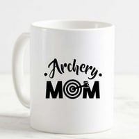 Šalica za kafu Arhery Mom Bullseye luk i arrow Sportska bijela čaša Smiješne poklone za radno mjesto