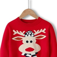 Uuszgmr džemperi za dječake Djevojke Toddler Božićni crtani film Jesen Topli pleteni džemper s dugim