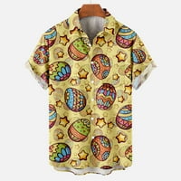 Zunfeo Funny T majice za muškarce - zec tiskani rever na plaži na vrhu majica s kratkim rukavima sa džepovima Uskršnji labavi udobni vrhovi vrhovi žuto 4