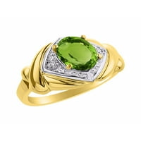 * Rylos jednostavno elegantan prekrasan peridot i dijamantni prsten - avgust rođendan *