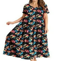 Voguele žene maxi haljine kratki rukav sandrez cvjetni tiskani dugi haljina kaftana slika slika 3xl