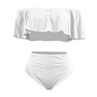 Amousa ženski visoko struk bikini kupaći kostimi split kupaći kostimi srušili rubne kupaći kostimi