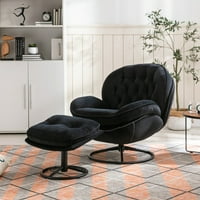Moderni baršunasti akcentni dnevni boravak sa naslonom, tapacirana stolica sa stolicom za stopala i