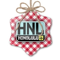 Zračna luka Božićni ukras HNL Honolulu Država: Sjedinjene Američke Države Red Plaid Neonblond