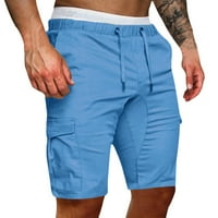Muške kratke hlače u boji hlače modni muški džep Ljetne kratke hlače Čvrsto povremene čipke Muške hlače
