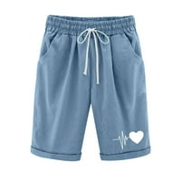 Hlače za žene Ljeto pamučno posteljina maslačka pantalona hlače kratke hlače za vezanje plaže sa džepom