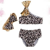 Djeca kupaće letnje ljetne toddler baby girl leopard bikini djeca plivajuća odijela vrhovi visoki stručni
