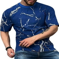 Groanlook Men T majice Kratki rukav Ljetni vrhovi bluza za vrat za vrat muške modne majice Baggy 3D