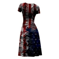 Ljetna haljina za uklanjanje ženskih neovisnosti Ležerne kratkih rukava V-izrez Dame Naslijeđene haljine