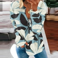 Ženske trendi majice s dugim rukavima Klasična print Fit Duks Osnovna lagana V izrez pulover Jesen odijelo
