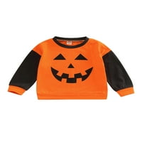 Toddler Baby Boys Girls Halloween Dukserice za Halloween Crewneck džemper od bundeve dugih rukava Shirts