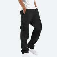 Homodles muške klasične teretne hlače - vanjski elastiktni struk stvarni prikladni ravni odjeća casual