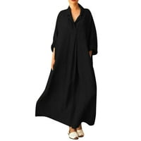 Ljetne haljine za žene Women Plus veličina dugih rukava poprečna vrata VAC MAXI haljina pune dužine