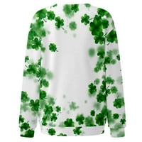 Žene irske majice St. Patricke Majice T majice Lucky Shamrock Grafičke majice Flowy bluza vrhovi košulje za žene Bluze s dugim rukavima za žene Dressy Casual Green L