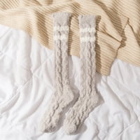 Lawor čarape za muškarce i žene Zimske žene Coral Fleece Socks Srednja cijev za spavanje kućište čvrstih