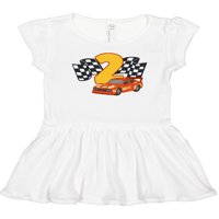 Inktastični broj dva trkačka automobila poklon toddler djevojka haljina