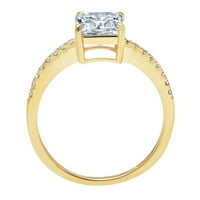 2. CT briljantan aspekser Cleani simulirani dijamant 18k žuti zlatni pasijans sa Accenting prstenom SZ 4.5