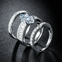 Keusn Inlaid Drop draguljastog remena prstena za vjenčani prsten nakit poklon w
