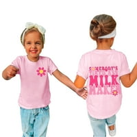 Koaiezne Nekebodys Umor majica za mlijeko Majica Mother Day Poklon Trendy Kid Majica Kid majica Funny
