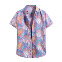 Košulje za muškarce Grafičke mase Muzička patchwork prin kratki rukav gumb Revel kratki rukav Napunite Bluze na plaži ovratniku