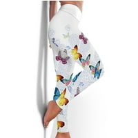 Hanas Fashion Socks modni ženski ispis prozračne dizanje kuka joga hlače bijela l