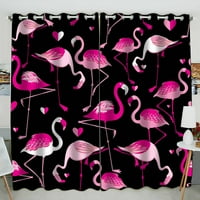 Uzorak od ružičastih flaminga na tamnom zamračenim zavjesama za zavjese za zavjese za zavjese Jedna