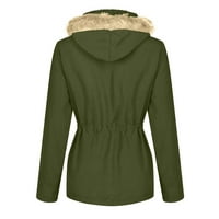 Ženska modna klasična kapuljača s dugim rukavima, pamučna jakna sa zatvaračem, vojska zelena vojska