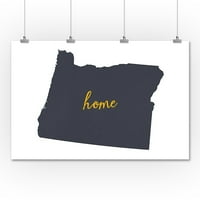 Oregon, kućna država, siva na bijelom