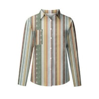Majice Levmjia Plus Veličine za žene Čišćenje moda V Retrid Striped Roll up bluze s rukavima vrhovi