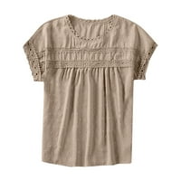 Ženska ljetna crewneck crochet kratki rukav ležerne bluze majice m