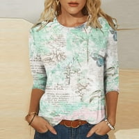 Meichang Womens bluza s rukavima Crewneck majice Ležerne prilike Trendy Tops Ljetna majica za posao