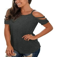 Žene Ljeto Ležerne prilike izrezane majice kratkih rukava s ramena bluza Oslobađaju se na vratu hladnih ramena tuničke majice