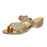 Ženske proljeće i ljetne sandale i papuče Debela peta Moda niska potpetica Casual cipele Gold