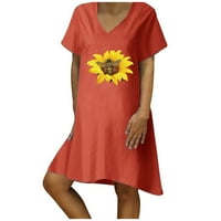 Haljine Miayilima Plus veličine za žene Modni ženski ljetni cvjetni print labavi V-izrez kratka rukava