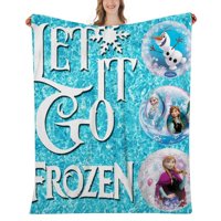 Smrznuta Elsa Fleece pokrivač Lagana super mekana i sva sezona toplo nejasna plišana luksuzna pokrivačica