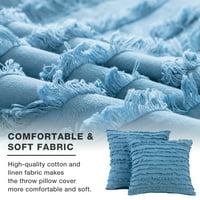 Navlake za bacanje ulikree - poklopac jastuka za kauč na kauču Dekorativni jastučnica, čvrsti modernski stil akcent jastuci navlače sa patentnim nebom plavim