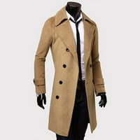 Muškarci Zimski tanak stilski kaput casual dvostruki rever s dugim rukavima, puna dugačka jakna natprirodni
