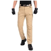 Jacenvly Cargo Hlače za muškarče Duge teretne hlače Elastična džepa na struku Obične muške hlače Stretske