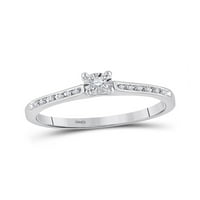 Čvrsti 10K bijeli zlatni okrugli dijamantni pasijans mladenka za brisalni prsten za vjenčanje za venčanje