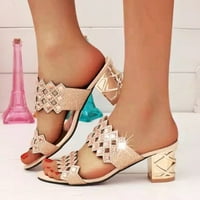 Leey-World Walking Cipele za žene za žene Slatke ljetne perle boemske sandale Cvijeće od cvijeta rhinestone