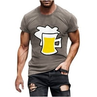 Muški smiješno pivo majica modni ljetni kratki rukav pivo ispisani smiješni povremeni grafički teški mišićni bluza