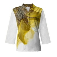 Ženske ležerne majice APEPAL, rukav bolovni blok slatki vrhovi udobne bluze žute 4xl
