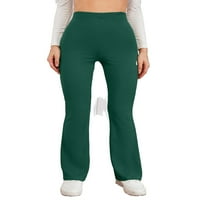 Ženske hlače sa čvrstim visokim strukom pantalone za paljenje zelene xs