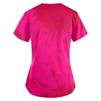 Ženske žene Ljetne tuničke vrhove grafički otisci V-izrez bluze Pulover kratka rukava modna majica 4xl