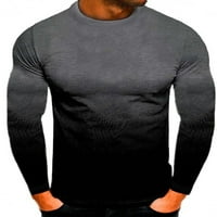 Leuncero Men T majice Gradientni vrhovi majica s dugim rukavima MENS modni pulover Comfy Crew vrat Basic