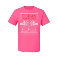 Festivus za ostatak američkog ružnog božićnog džemper muške grafičke majice, neon ružičasta, srednja