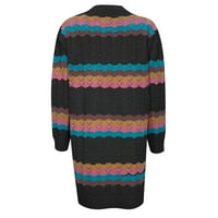 Žene kardigan za crne za obrezivanje ružičaste duge za džempere Pleteni džemper za kardigan jaknu