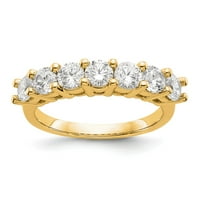 Čvrsta 14K žuto zlato sedam kamena dijamantski vjenčani prsten sa CZ kubičnom cirkonije veličine 6